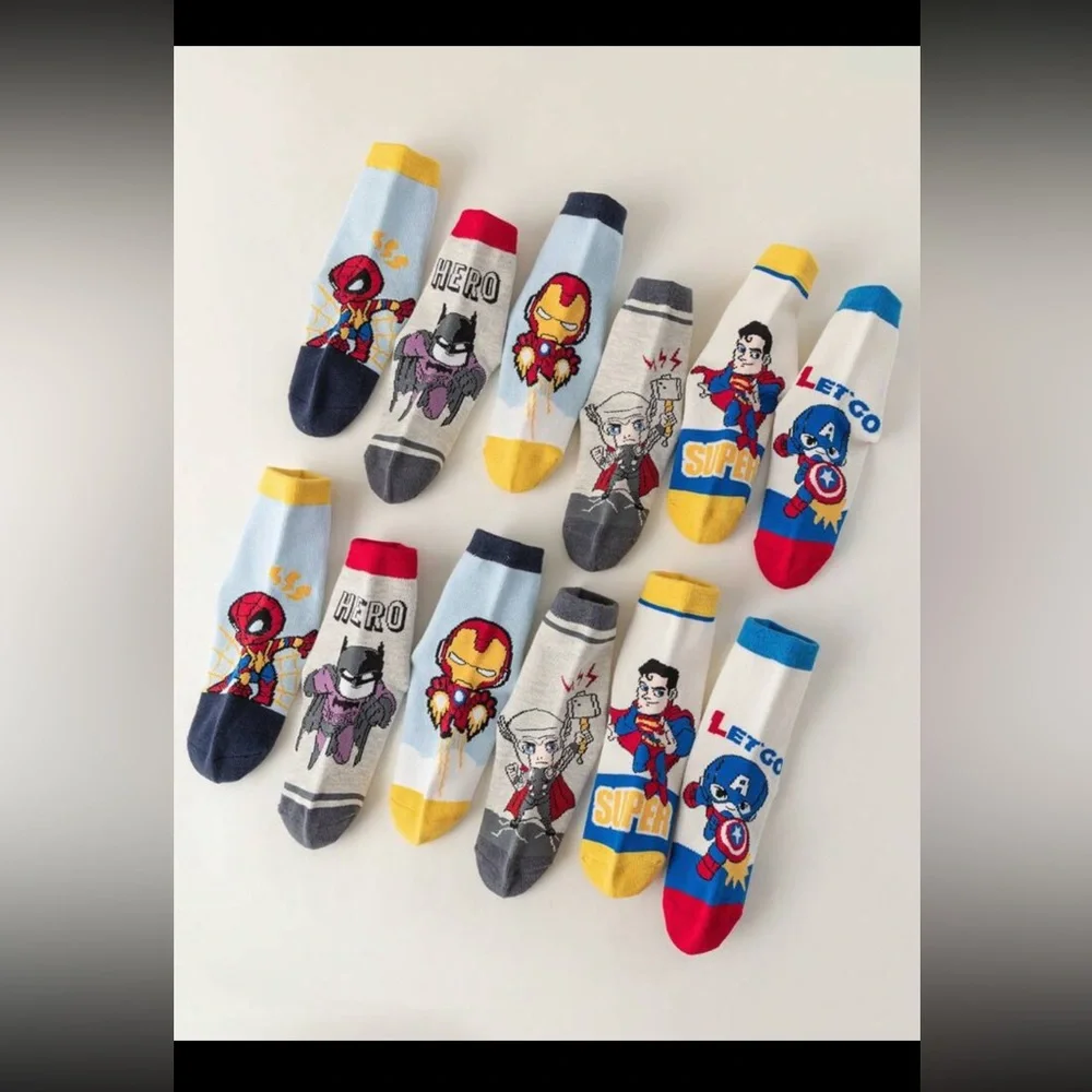 Super Heroes Kids Socks - 6 Pairs